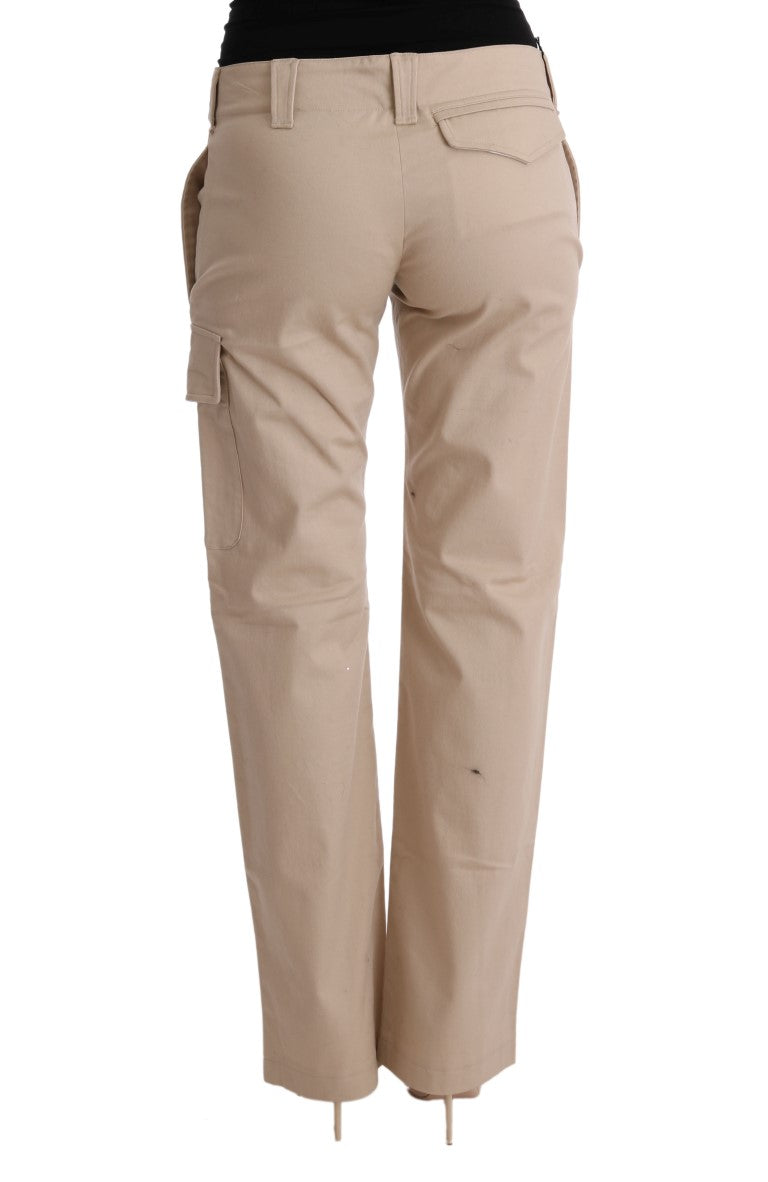 Ermanno Scervino Beige Cotton Wool Regular Fit Trousers
